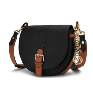 Ayla Snake Embossed Color Block Vegan Leather Handbag