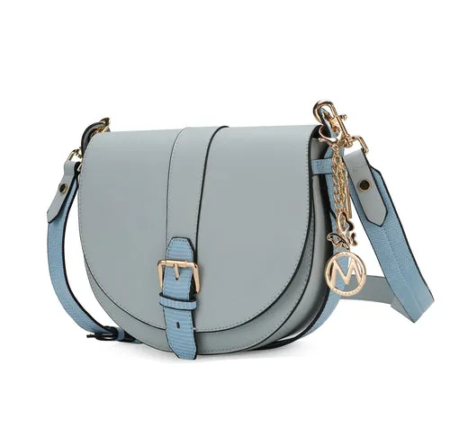 Ayla Snake Embossed Color Block Vegan Leather Handbag