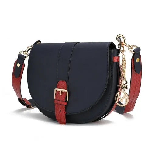 Ayla Snake Embossed Color Block Vegan Leather Handbag