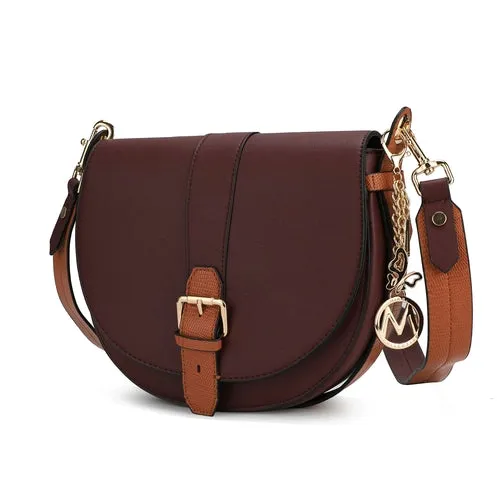 Ayla Snake Embossed Color Block Vegan Leather Handbag