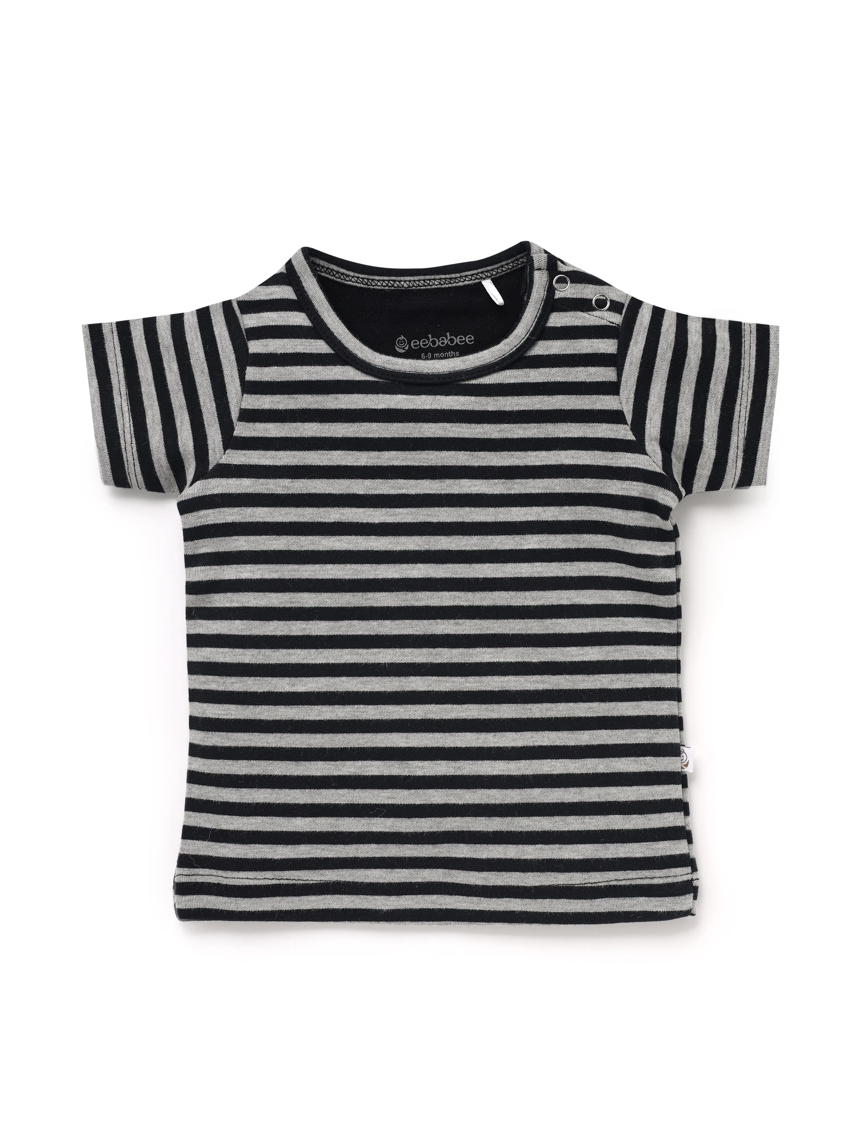 BABY BOYS STRIPED TEE & DENIM SHORTS SET
