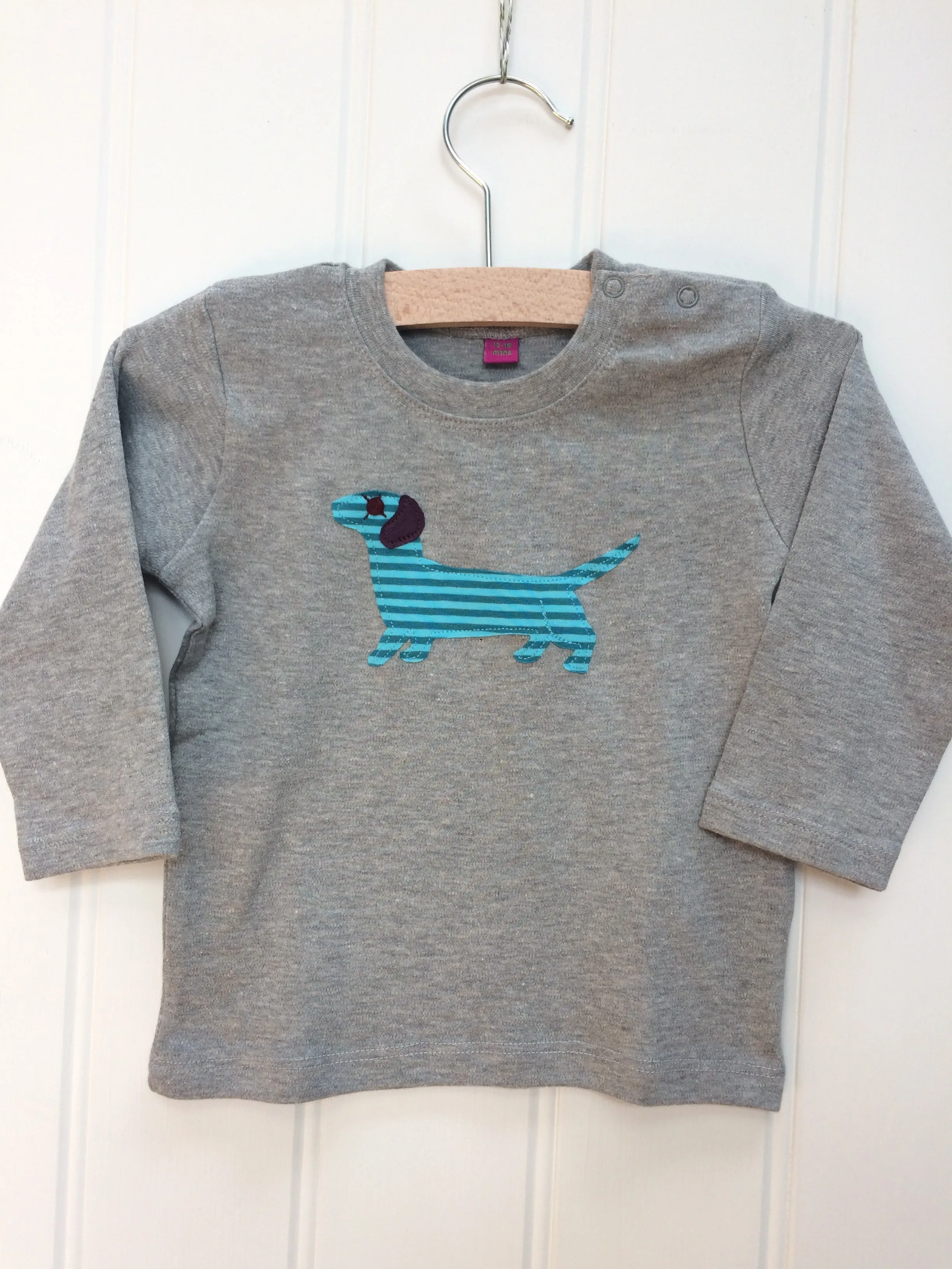 Baby Dachshund - Long Sleeved T-shirt - Grey