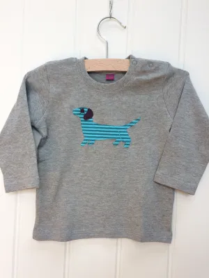 Baby Dachshund - Long Sleeved T-shirt - Grey
