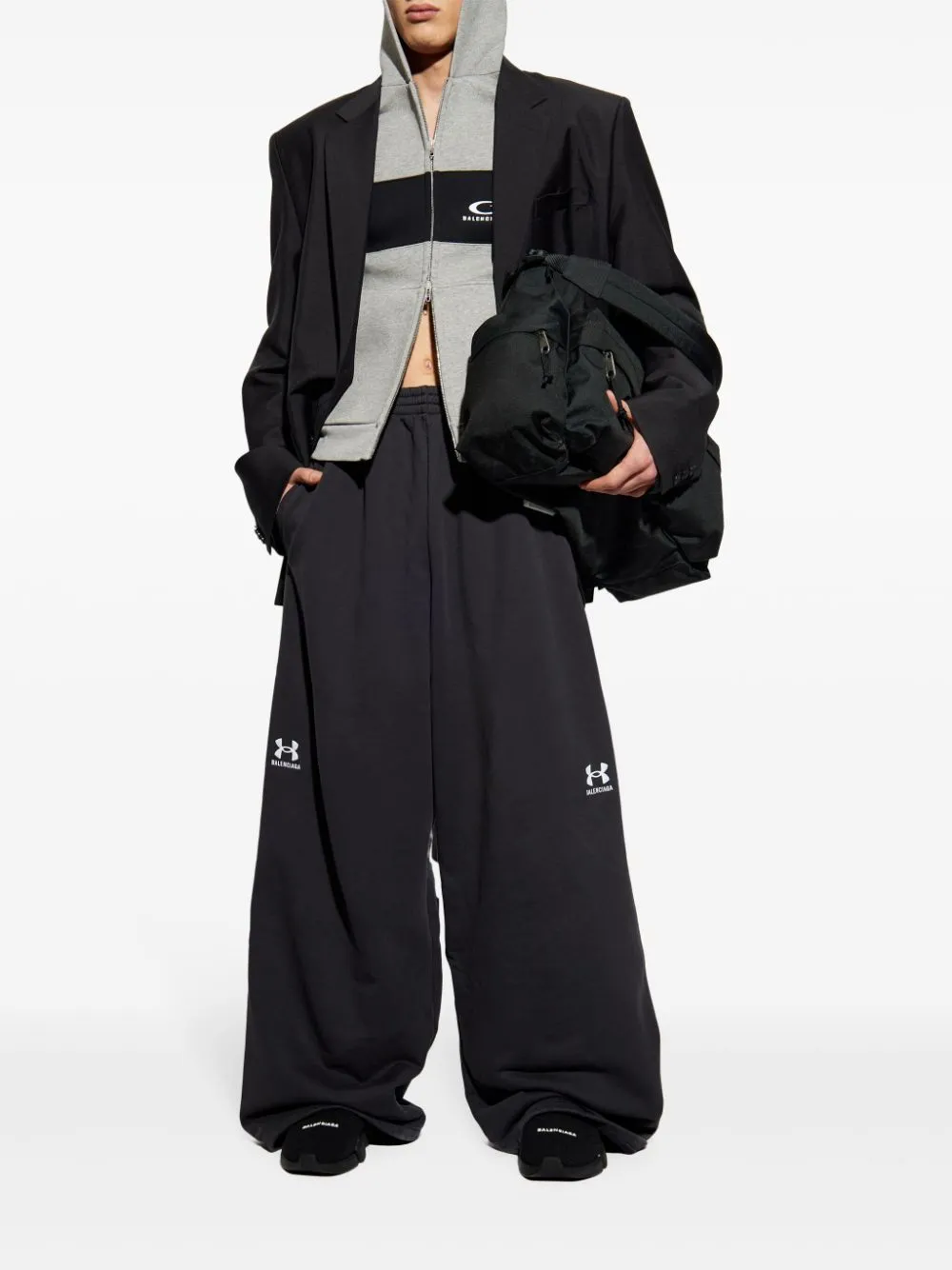 Balenciaga Logo Cotton Zipped Hoodie