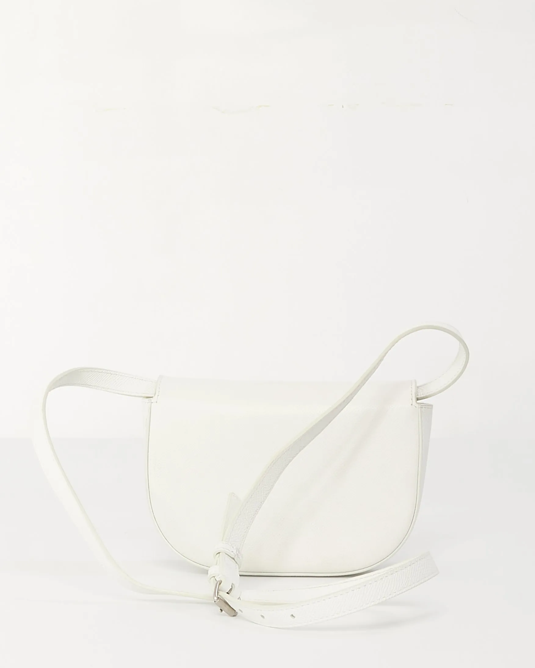 Balenciaga White Leather XS Logo Ville Day Crossbody Bag