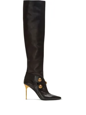 Balmain Alma leather knee-high boots