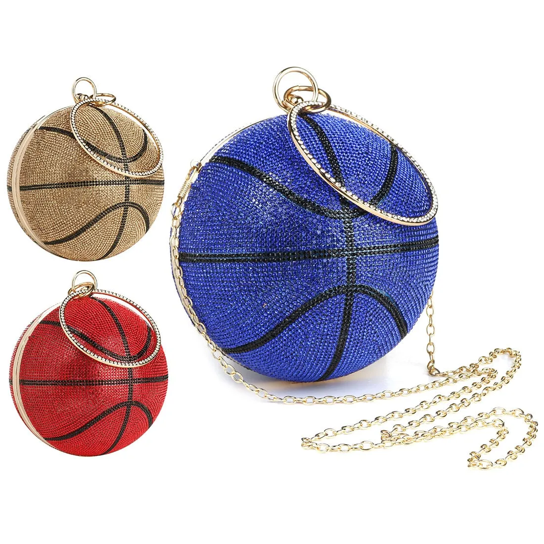 Basketball Rhinestone Clutch Bag