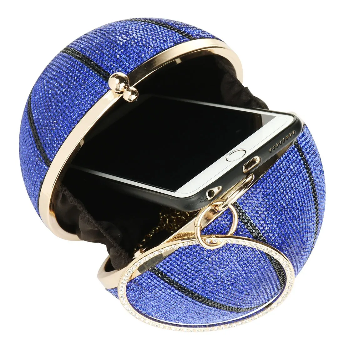 Basketball Rhinestone Clutch Bag