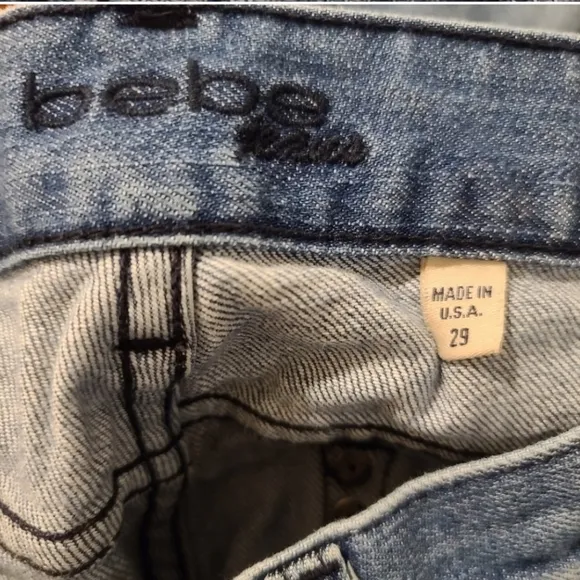 BEBE Carmen Studded Bootcut Medium Stone Blue Jeans Size 29
