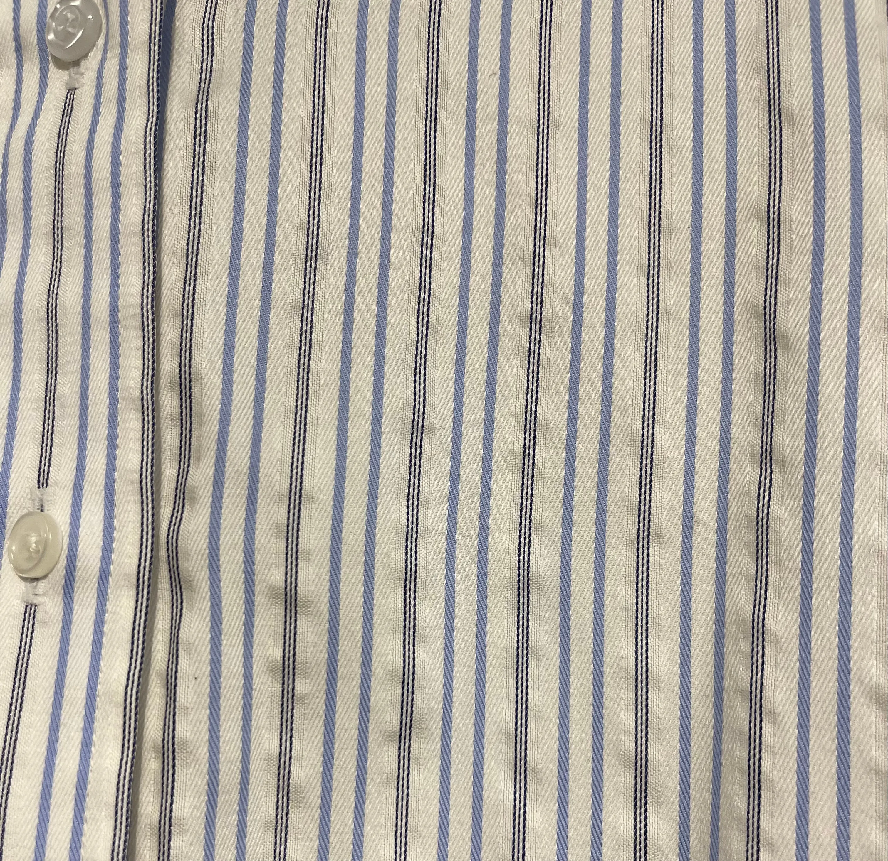 Becker Brothers White and Blue Striped Shirt