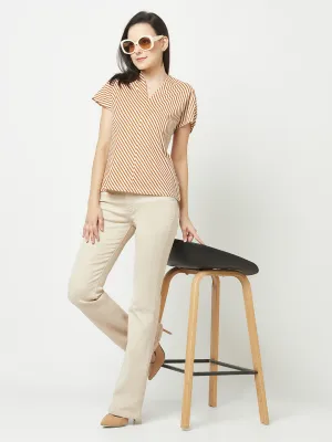 Beige Bootcut Jeans