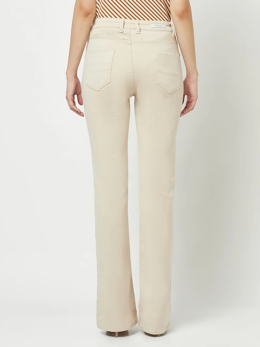 Beige Bootcut Jeans