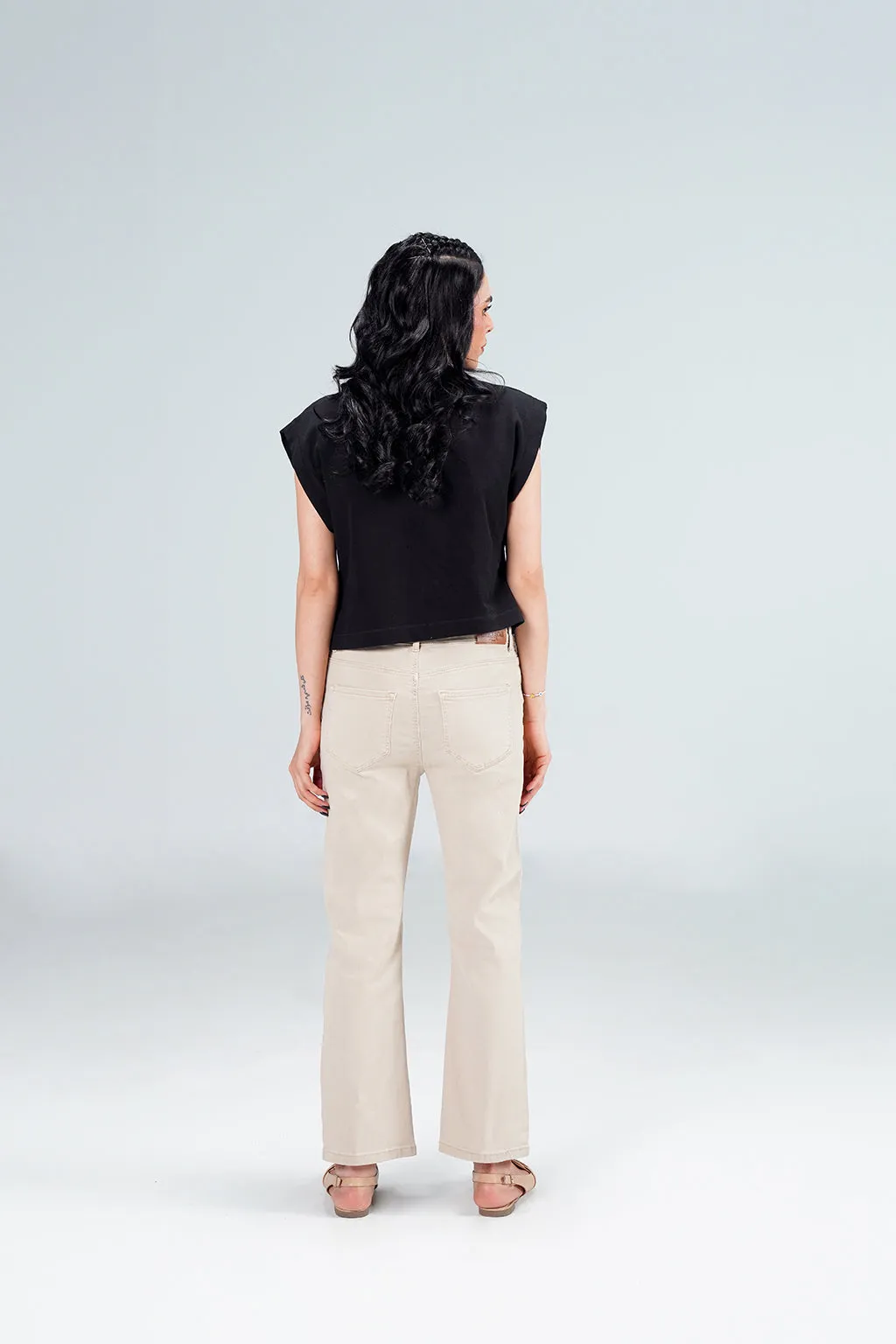 Beige Bootcut Pant