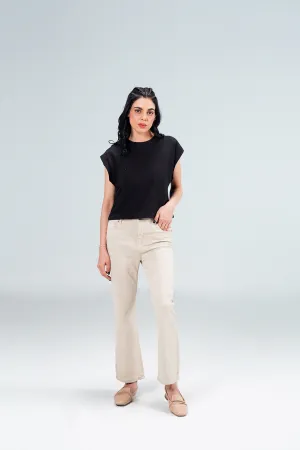 Beige Bootcut Pant