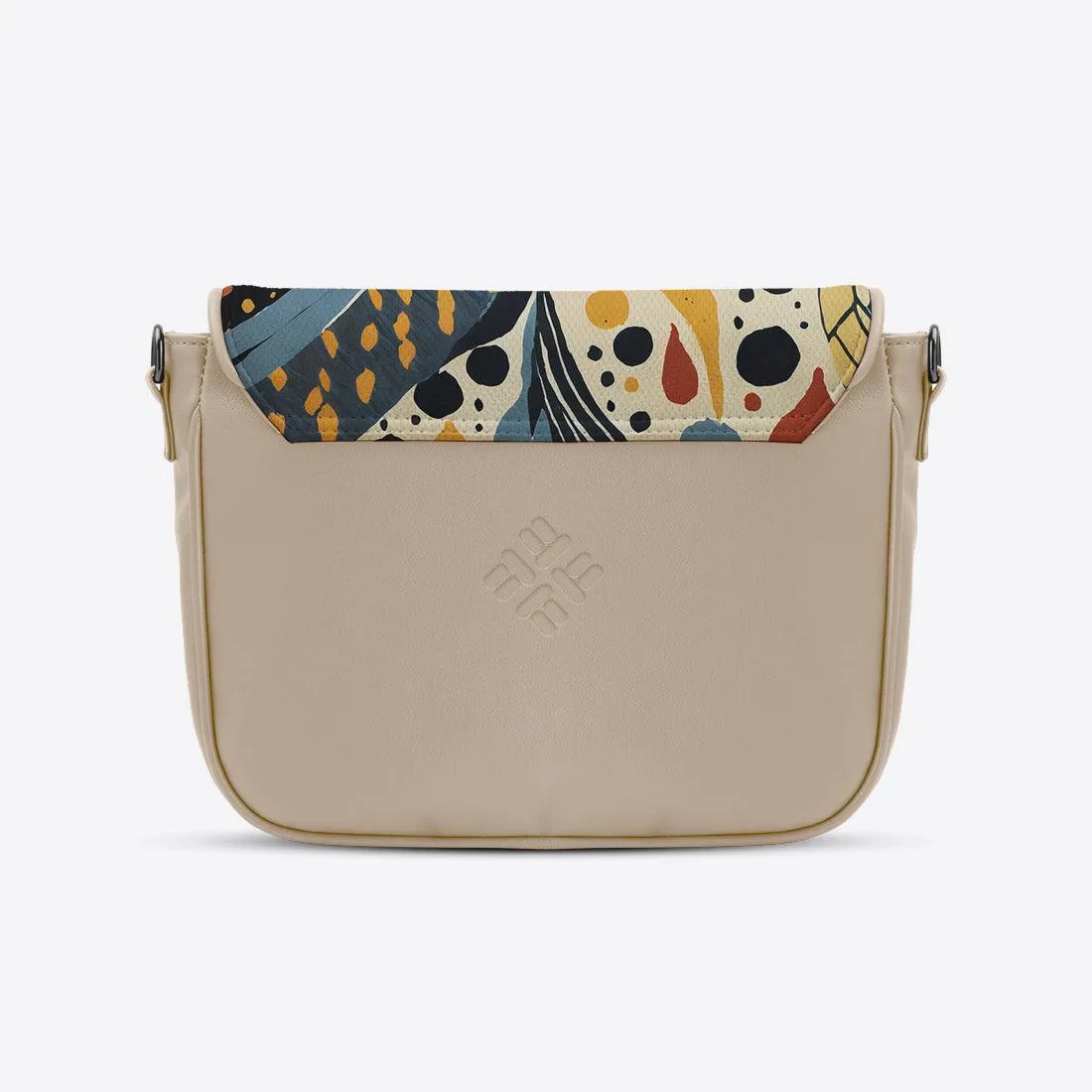 Beige Messenger Crossbody  Stipple Dots