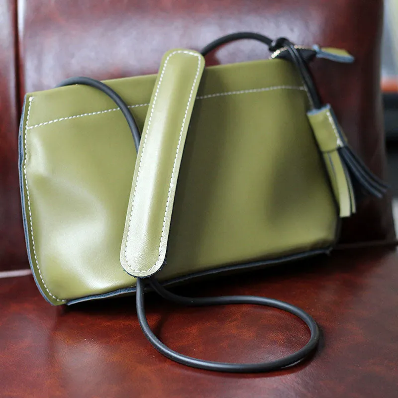 Beige Womens Crossbody Leather Bags Cute Small Leather Crossbody Bags for Women