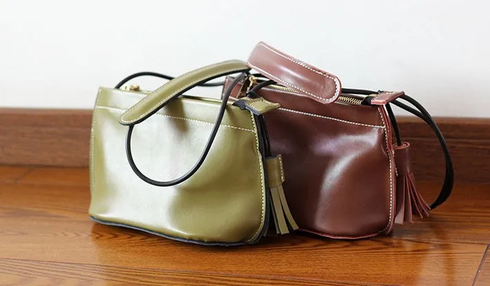 Beige Womens Crossbody Leather Bags Cute Small Leather Crossbody Bags for Women