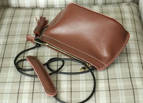 Beige Womens Crossbody Leather Bags Cute Small Leather Crossbody Bags for Women