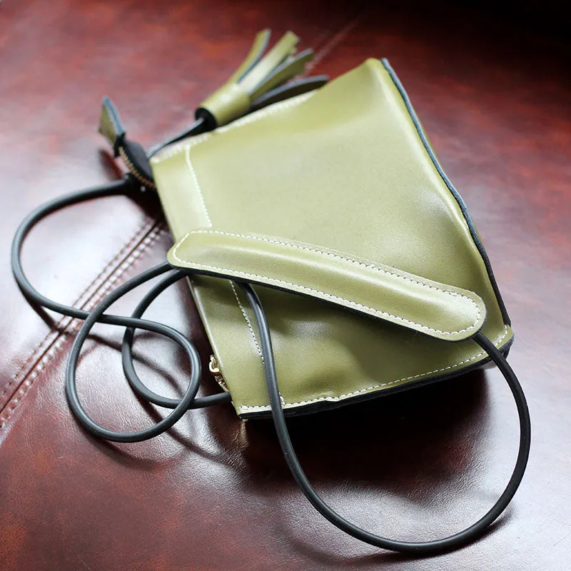 Beige Womens Crossbody Leather Bags Cute Small Leather Crossbody Bags for Women