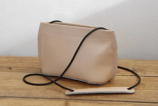 Beige Womens Crossbody Leather Bags Cute Small Leather Crossbody Bags for Women