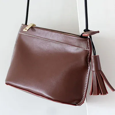 Beige Womens Crossbody Leather Bags Cute Small Leather Crossbody Bags for Women