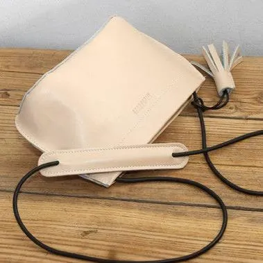 Beige Womens Crossbody Leather Bags Cute Small Leather Crossbody Bags for Women
