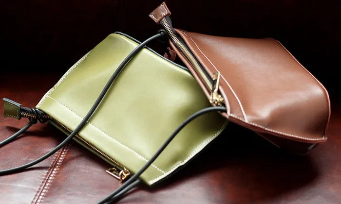 Beige Womens Crossbody Leather Bags Cute Small Leather Crossbody Bags for Women