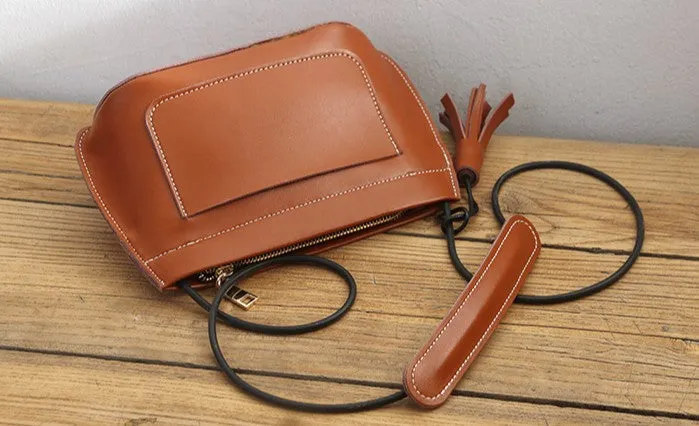 Beige Womens Crossbody Leather Bags Cute Small Leather Crossbody Bags for Women