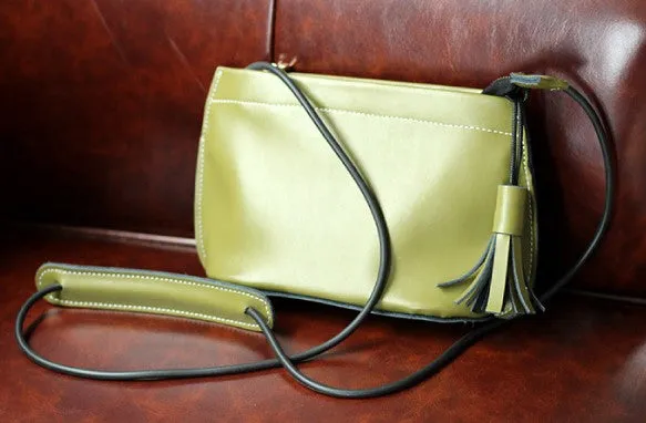 Beige Womens Crossbody Leather Bags Cute Small Leather Crossbody Bags for Women