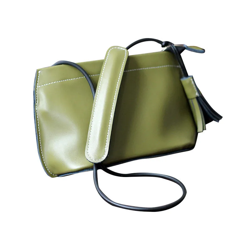 Beige Womens Crossbody Leather Bags Cute Small Leather Crossbody Bags for Women