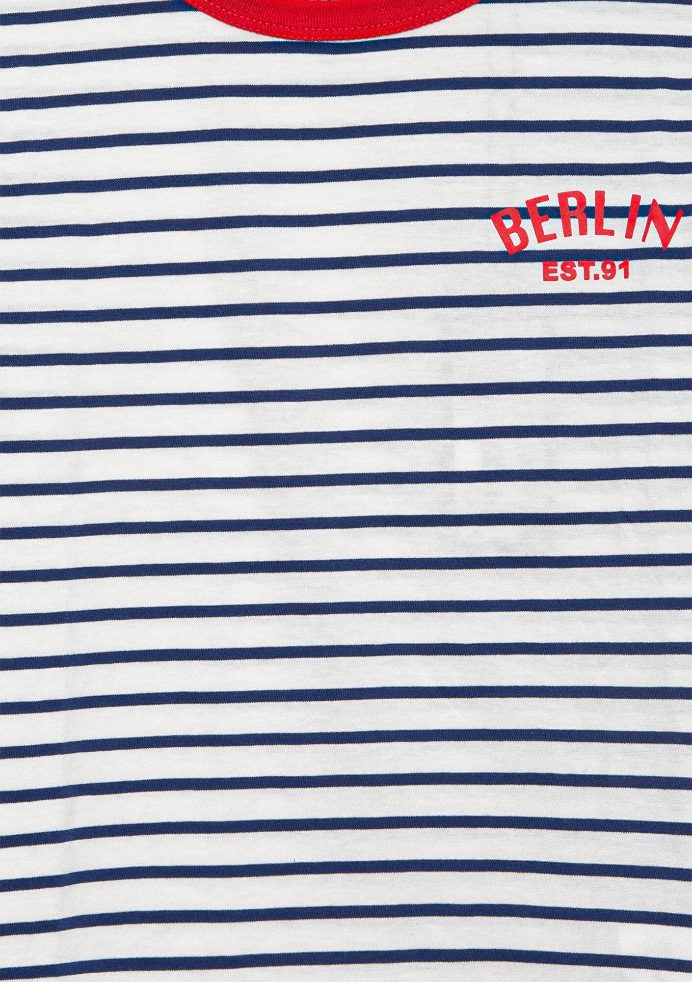 Berlin Printed Navy Striped T-Shirt