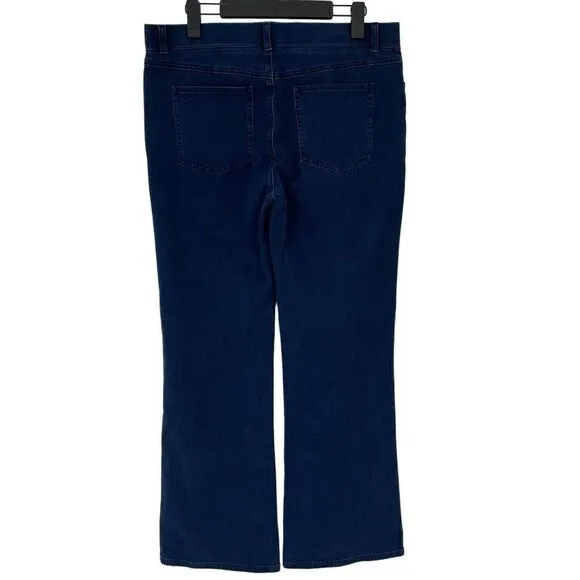 Betabrand Bootcut 4 Pocket Yoga Denim Jeans Dark Indigo Women XL Stretch Pull On