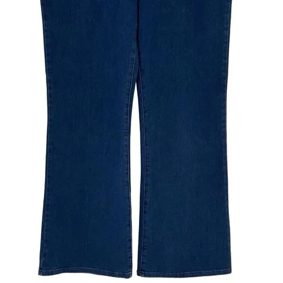 Betabrand Bootcut 4 Pocket Yoga Denim Jeans Dark Indigo Women XL Stretch Pull On