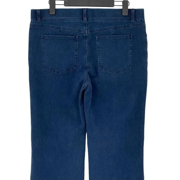 Betabrand Bootcut 4 Pocket Yoga Denim Jeans Dark Indigo Women XL Stretch Pull On