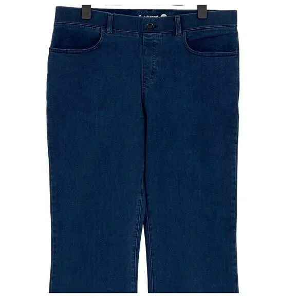 Betabrand Bootcut 4 Pocket Yoga Denim Jeans Dark Indigo Women XL Stretch Pull On
