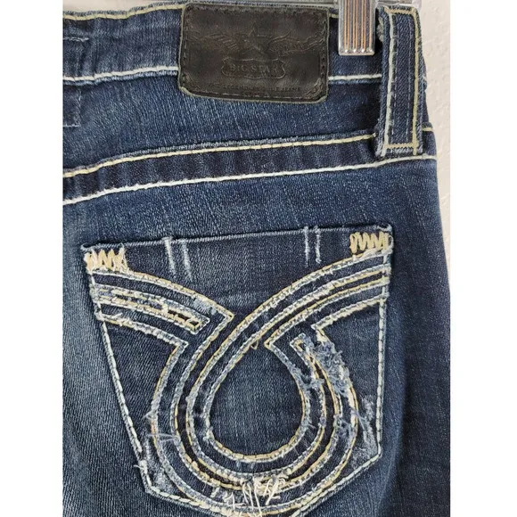 Big Star Distressed Whiskering Livi Bootcut Jeans 26R