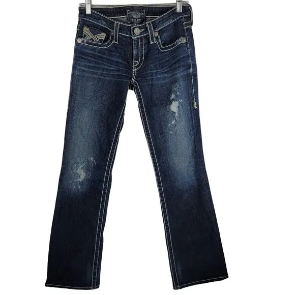 Big Star Distressed Whiskering Livi Bootcut Jeans 26R