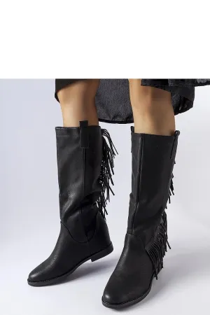 Black Buskin covered-heeled boots