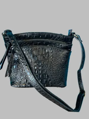 Black Croc Crossbody