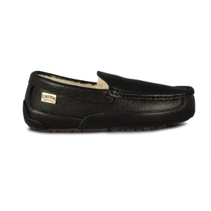 Black Leather Jackson Loafer Sheepskin Slipper by CLOUD NINE / RJS - Shoe Size Men 7-8-9-10-11-12-13-14