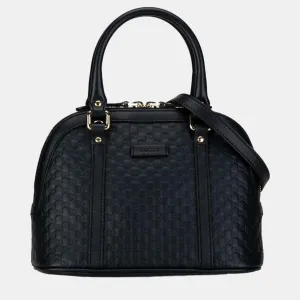 Black Mini Microguccissima Dome Satchel