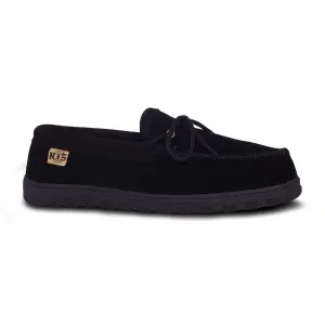 Black Moccasin Sheepskin Slippers by CLOUD NINE / RJS - Shoe Size Men 7-8-9-10-11-12-13-14-15-16