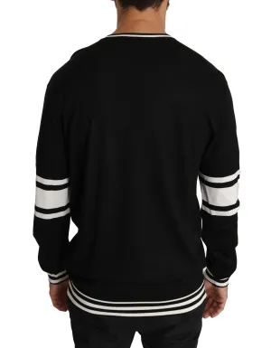 Black Silk Guitar Crewneck Pullover Sweater