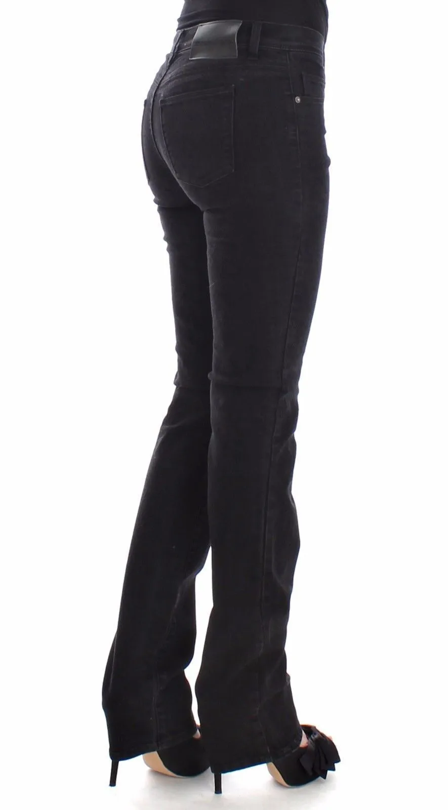 Black Slim Jeans Denim Pants Straight Leg Stretch
