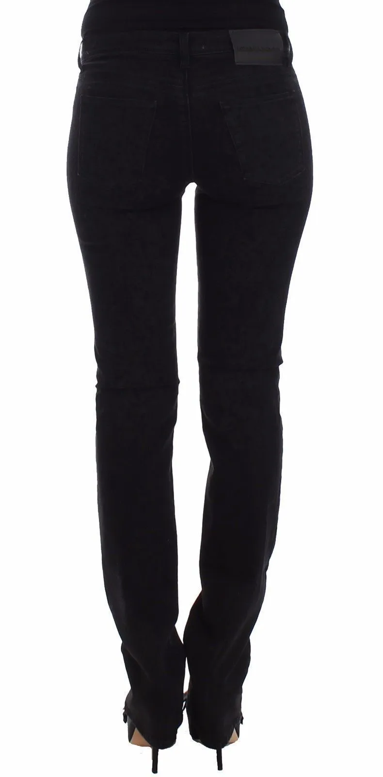 Black Slim Jeans Denim Pants Straight Leg Stretch