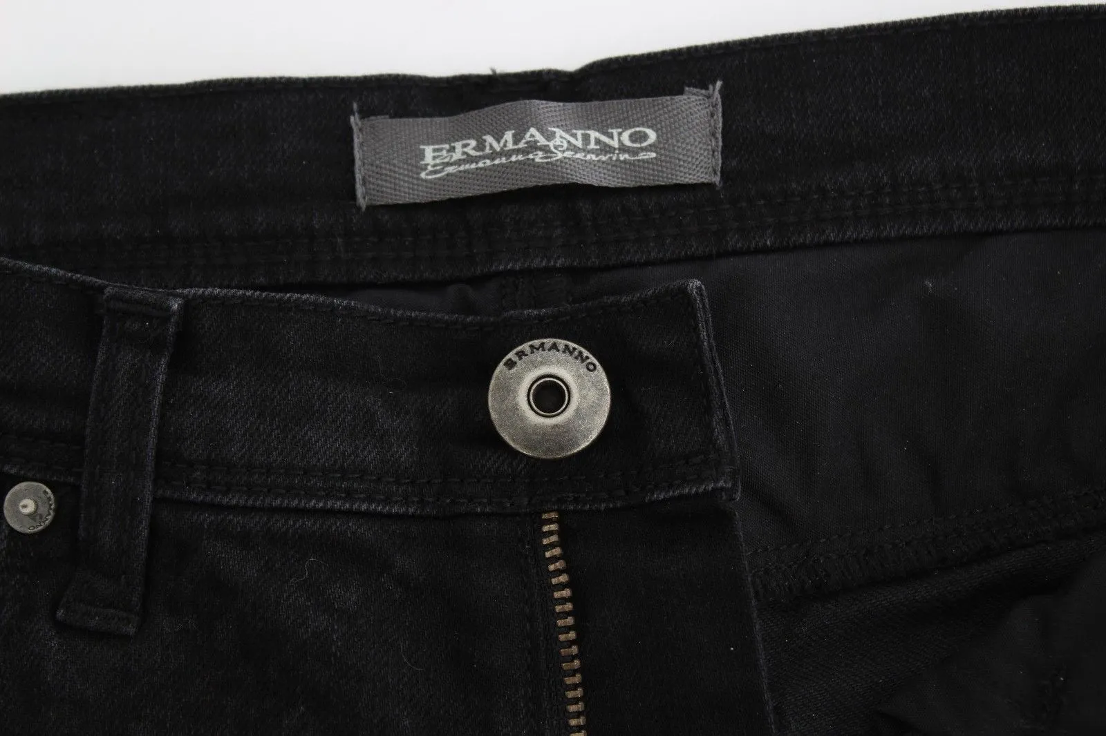Black Slim Jeans Denim Pants Straight Leg Stretch