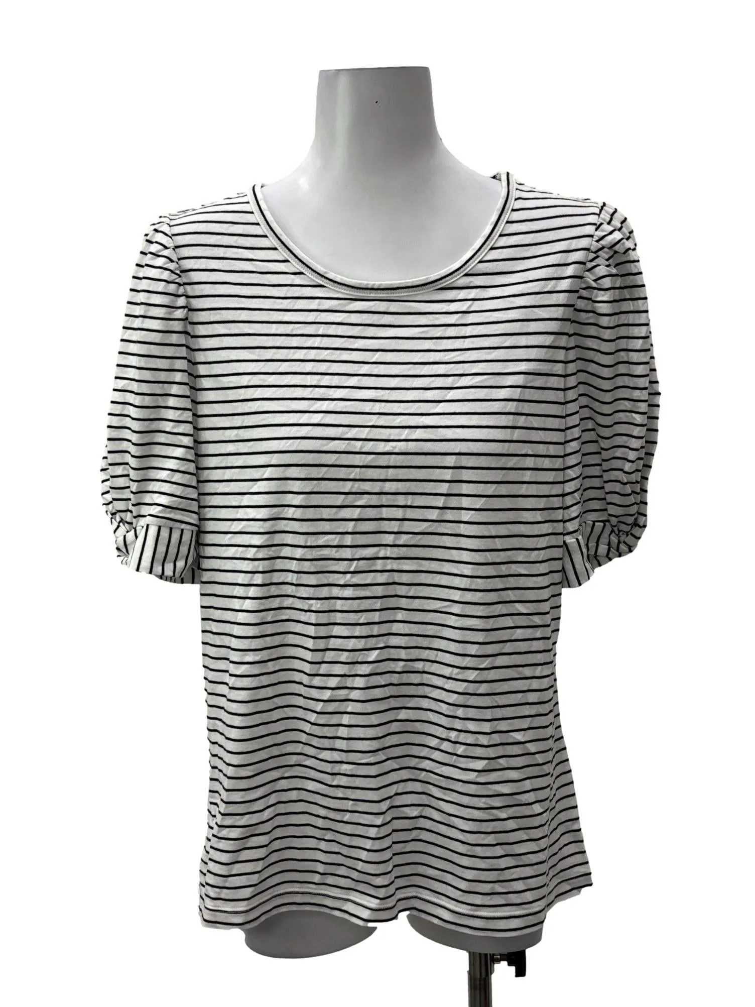 Black Striped Crewneck Tee