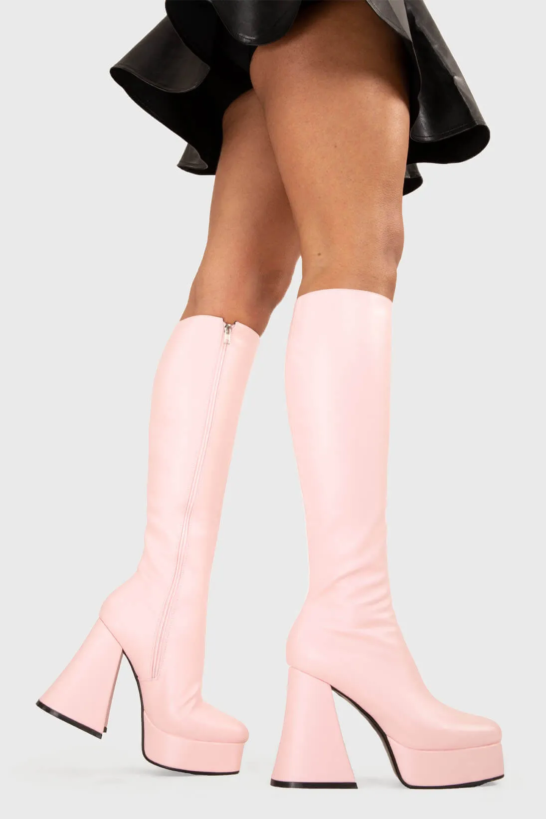 Black Swan Platform Knee High Boots