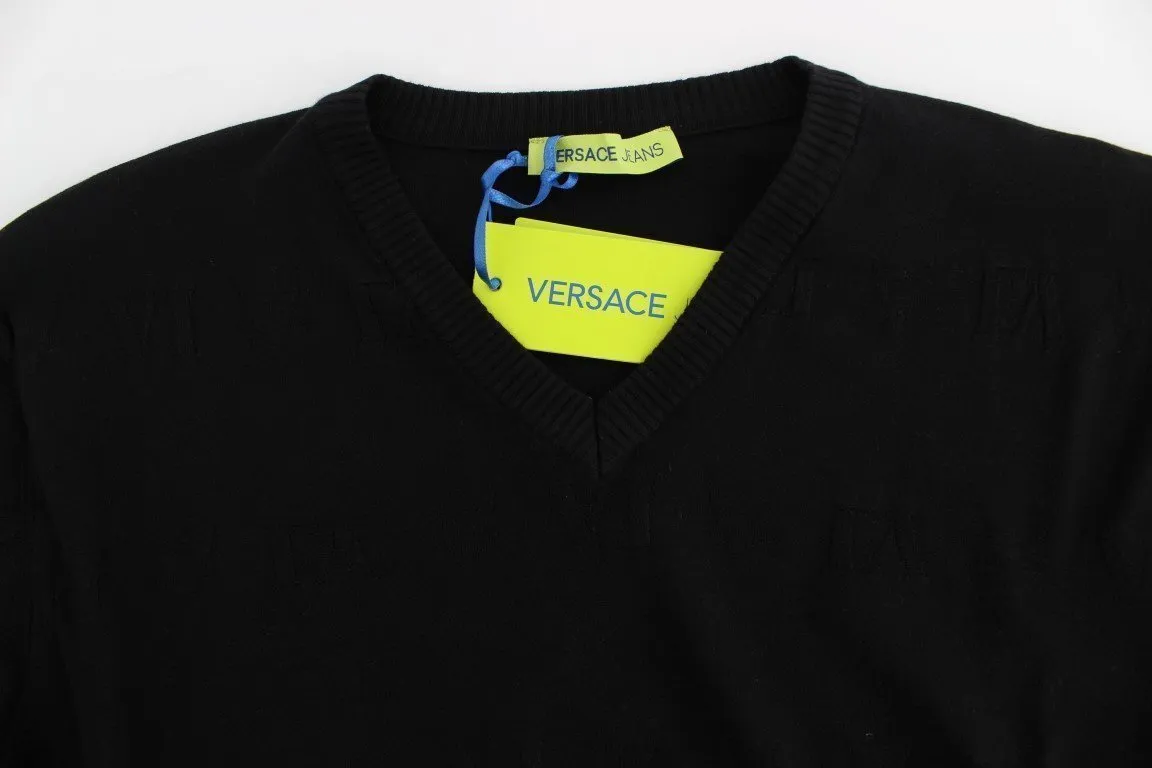 Black V-neck Pullover Sweater