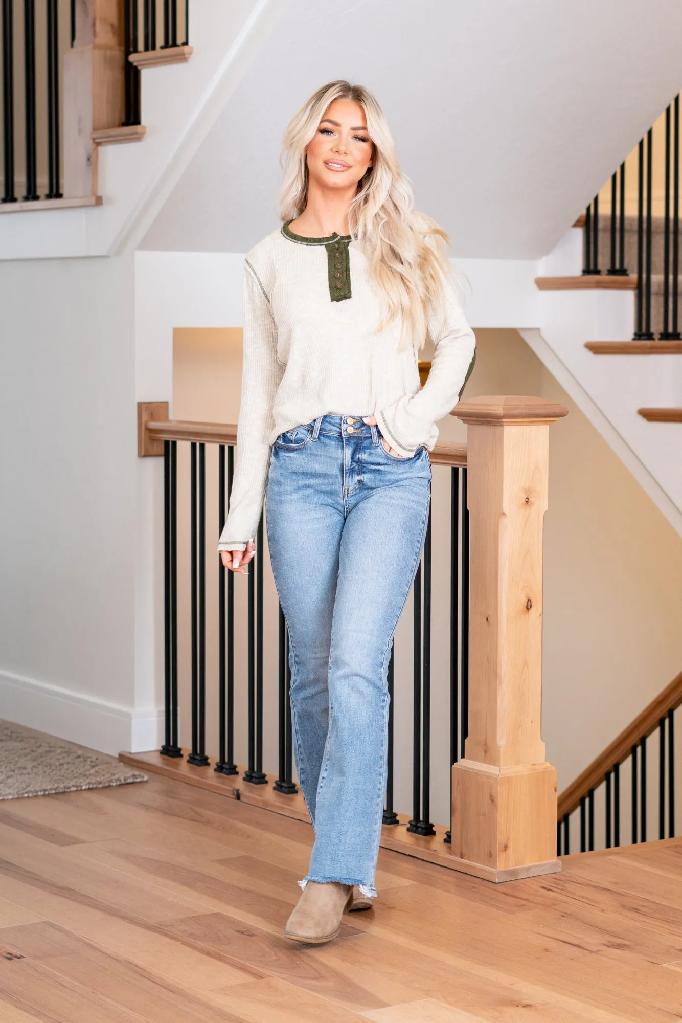 Bloomington High Rise Double Button Boot Cut Regular & Plus Sizes
